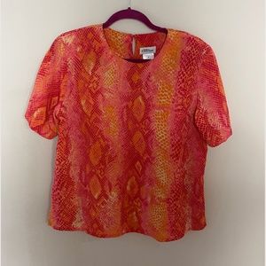 Snake Python Bright Neon Boho Hipster Hippie Art Artsy Chic Glam Boxy Blouse
